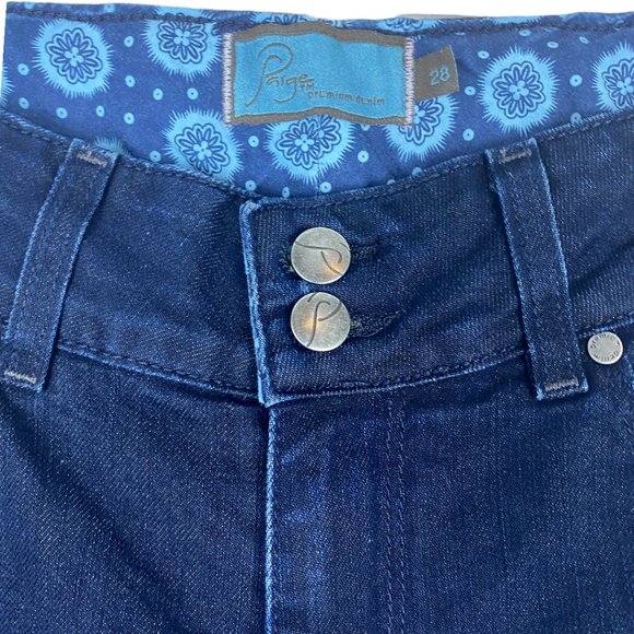 Paige Women's Hidden Hills Blue Dark Wash High Rise Bootcut Denim Jeans US 28 - Picture 5 of 11